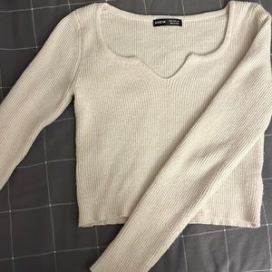 Cropped knit sweater